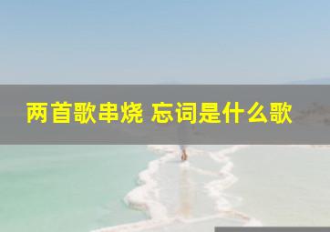 两首歌串烧 忘词是什么歌